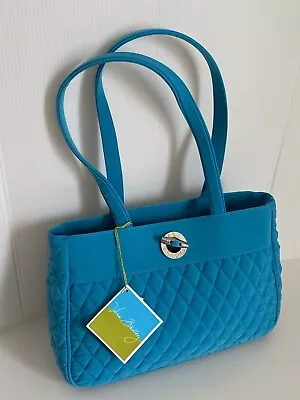 NEW Vera Bradley Toggle Tote Turquoise Quilted Microfiber Purse Shoulder Bag NWT • $44.99