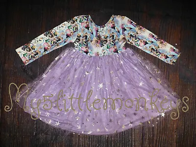 NEW Boutique Frozen Princess Elsa Girls Long Sleeve Tutu Twirl Dress • $19.99