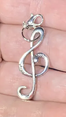 Silver Treble Clef Music 🎼 Note Charm Zipper Pull & Keychain Add On Clip!! • $3.85