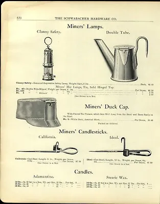 Ca 1903 PAPER AD Coal Mine Miners' Clanny Safety Lamp Double Tube Candlestick  • $29.99