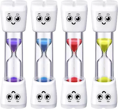 4 Pieces Toothbrush Timer For Kids 2 Minute Sand Timer Smile Pattern Tooth Brush • $16.92