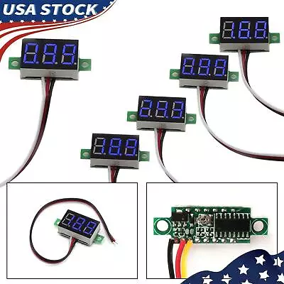 5x Mini DC 0-30V LED 3-Digital Display Voltage Voltmeter Panel Calibratable U9 • $14.79