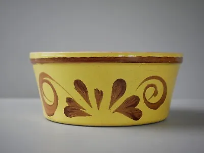 £12.99 • Buy Vintage Bowl, Yellow And Brown Hand Painted Pottery Bowl
