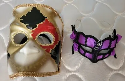 Adult Lot Of 2 Venetian Impression Masquerade Masks-A5 • $8.99