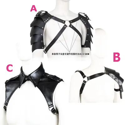 PU Leather Strap Belt Shoulder Harness Bondage Belt Clubwear Restraint Male BDSM • £10.98