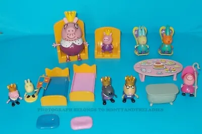 Bundle Peppa Pig Figures Daddy Mummy Royal Princess Castle Bundle & Fairytale • £12