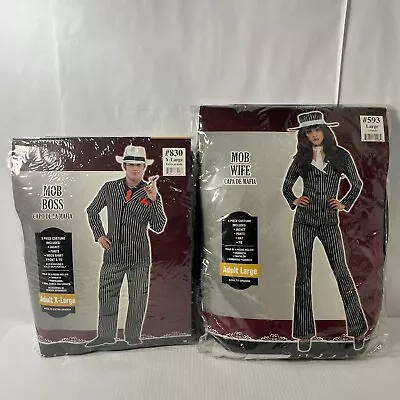 Mafia Mob Boss Gangster XL And Mob Wife L Capone Halloween Costume Adult Cosplay • $39.11