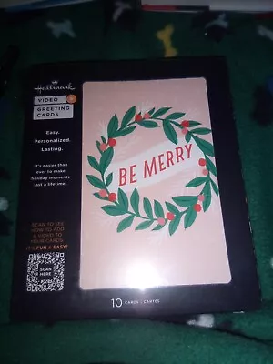 10 Hallmark Personalized VIDEO Greeting Cards Wreath  Be Merry  PACK OF 10 NEW • $5.50