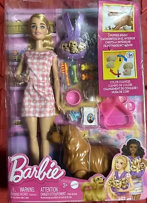 Barbie Doll And Pets Barbie Doll With Mommy Dog L 3 Newborn Puppies • $19.99