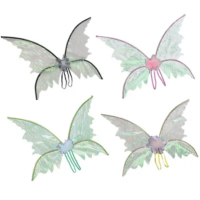 Sparkling Butterfly Wings Asymmetrical Elf Fairy Wings With ShoulderStraps Gift • $8.54