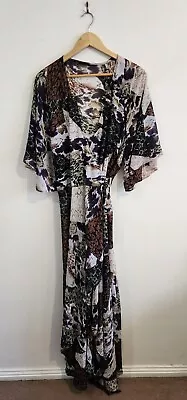 CITY CHIC Label Womens Brown  Wrap Over Boho Peasant Long Maxi Dress Size XXL • $21