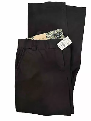 J Crew Womens Cityfit Chino Pants Size 8 Short Flat Front- Black • $14