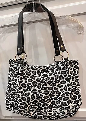 Animal Print Purse Black Silver And Cream • $9.50