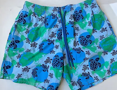 VILEBREQUIN Blue Turtles Moorea Swim Trunks Bathing Shorts XXL 2XL $350 • $139