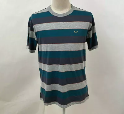 Dark Seas Knit T-Shirt Lupin Heather Grey/Navy Blue/Teal Size L NWT • $17.59