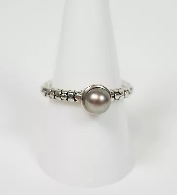 Michael Dawkins Gray Fresh Water Pearl Sterling Silver Ring Size 8 • $79