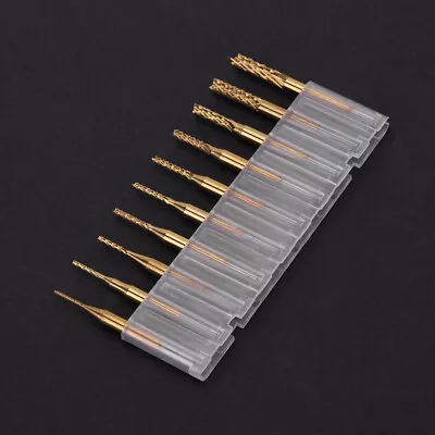 10pcs 0.8mm 3.17mm End Mill Engraving Bits Cutter 1/8 Shank Spares YSE • $12.06