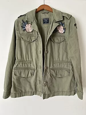 Vintage Women’s  Abercrombie And Fitch Green Embroidered Military Style Jacket M • $25