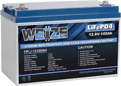 12V 100AH LiFePO4 Deep Cycle Lithium Battery For RV Marine Off-Grid Solar System • $249.99