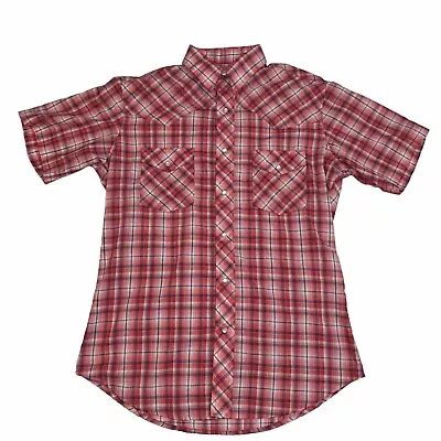 Wrangler Western Men’s Pear Snap Shirt Short Sleeve Size Medium Color Red  • $21.25