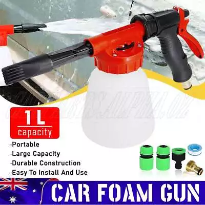 1L Car Wash Foam Gun Soap Sprayer Hose Lance Pipe Spray Bottle Cleaning Tool Kit • $21.45