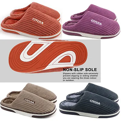 Women Mens House Slippers Indoor Shoes Casual Snow Soft Non-Slip Edge Home Shoes • $9.89