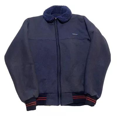 Vintage Patagonia 70s Men’s Deep Pile Fleece Jacket Med Navy K5 • $375