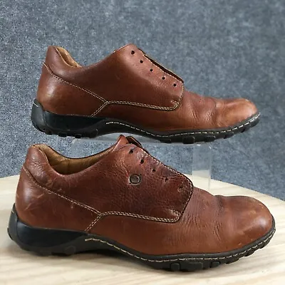 Born Shoes Mens 10.5 Casual Oxford Brown Leather Round Toe Low Top Wedge M5186 • $30.39