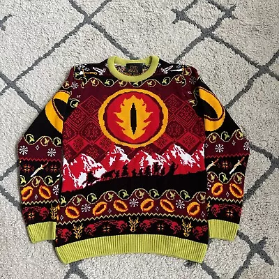 Lord Of The Rings Eye Of Sauron Ugly Christmas Sweater Men’s Sz Large Great Cond • $29.99