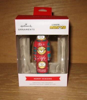 $12.95 • Buy 2022 Hallmark Minions Merry Minions Ugly Sweater Christmas Tree Ornament NEW