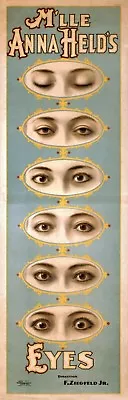 Anna Held Eyes 1898 Poster Vintage Magic Advertising Giclee Canvas Print 13x40 • $56.94