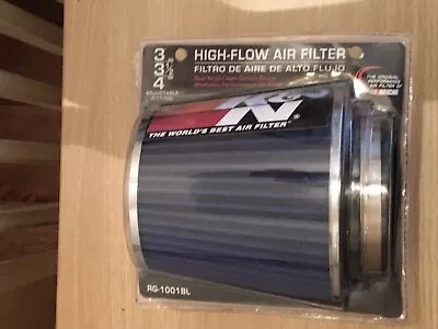 K&N 4  Universal High Flow Blue Air Filter Intake 3” 3 1/2” 4” • $17