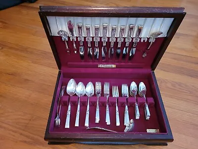 Vintage Community Silver Plate 1953  Morning Star  Silverware Set In Wooden Box • $90