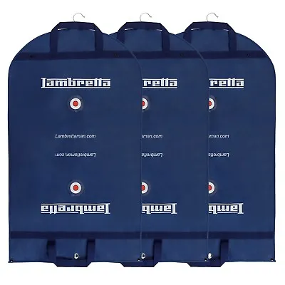 3 X Lambretta Luxury Travel Suit Clothes Carrier Cover Garment Bag Zipped • £19.99