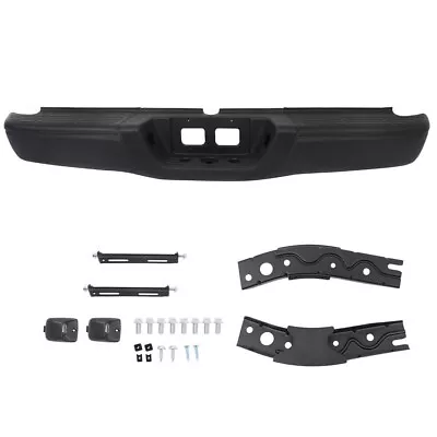 Rear Steel Steps Bumper Complete Assembly For 2000-2006 Toyota Tundra Black Fast • $219