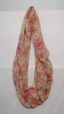 Chatties One Size Infinity Scarf Floral Print Pastel Colors Polyester • $5.95