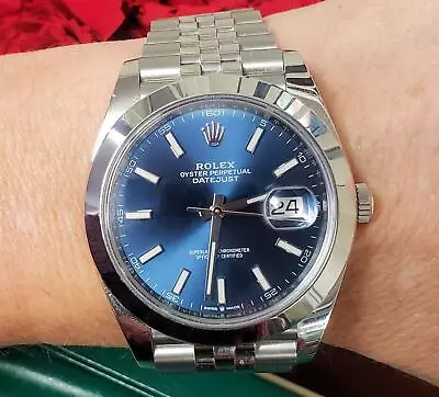 Complete- Rolex Datejust 41mm Stainless Steel Jubilee Blue Dial Automatic 126300 • $8845