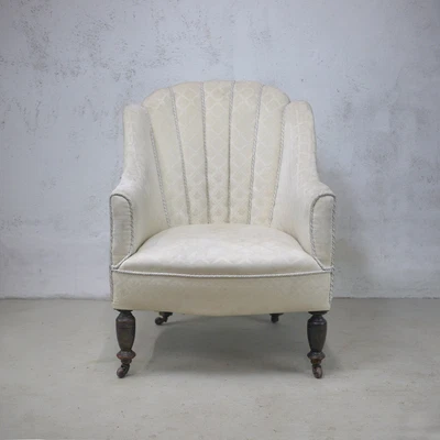 £225 • Buy Antique Vintage Victorian Compact Shell Clam Scallop Arm Chair Castors