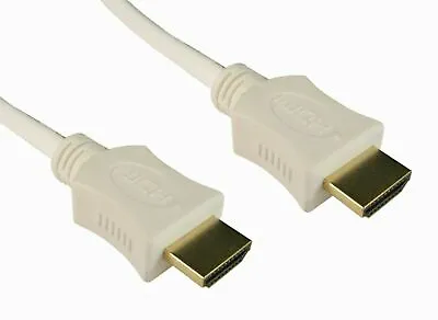 £4.29 • Buy HDMI Lead Gold HD 4K 3D TV V2.0 1080p +Ethernet White Short .5m To Long 20m 