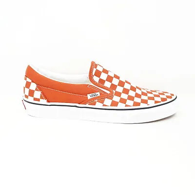 Vans Classic Slip On Checkerboard Burnt Ochre Orange Low Canvas Shoe Sneaker Men • $54.89