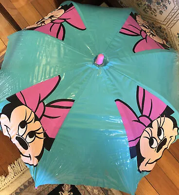 Vintage Disney Minnie Mouse Umbrella - Vinyl Plastic Kids Umbrella • $6.50