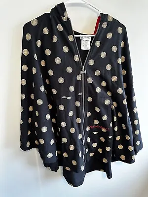 Women’s Disney Parks Minnie Mouse Full Zip Hooded Black Cape Poncho Sz M/L • $29