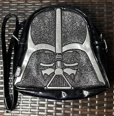 Star Wars Disney Store Darth Vader Helmet Crossbody Bag Purse Faux Leather • £14.48