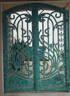 Contemporary Dual Entry Metal Gate Ornamental Iron Garden Entry Modern_72x72 • $2449