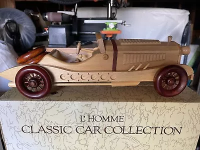 Vintage 1931 Mercedes SSKL Wood Carved Replica L'Homme Classic Car Collection  • $15