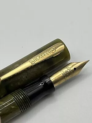 Vintage Sheaffer's 46 Special Green Jade/Granite Lever Fill Fine Point Gold Nib • $85