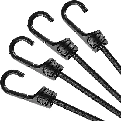48 Inch Black Bungee Cords With Hooks Heavy Duty 2 Pcs • $16.43