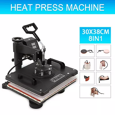 8 In 1 Heat Press Machine Digital Sublimation For Tumbler T Shirt Mug 12x15 Inch • $157.99