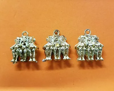 Vintage WISE MONKEY CHARMS Metallic Plastic Gumball Vending Prize - LOT Of 3 • $9.95