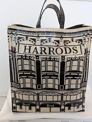 Harrods London Signature Logo B&W Large Tote Bag • $30